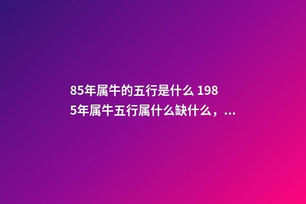 85年属牛的五行是什么 1985年属牛五行属什么缺什么，1985年属牛是什么命五行是什么-第1张-观点-玄机派